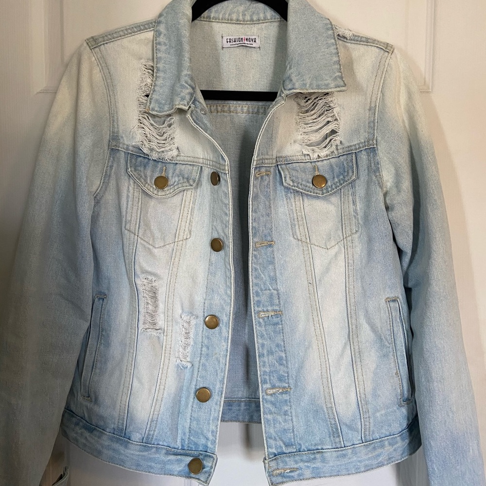 Fashion Nova Distressed Jean Jacket